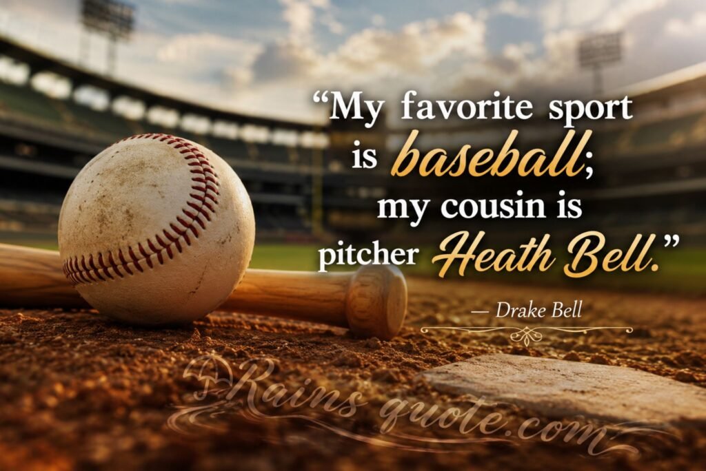 “My favorite sport is baseball; my cousin is pitcher Heath Bell.” 