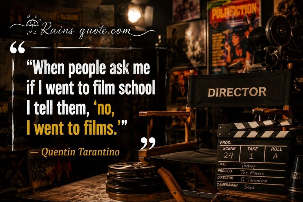 “When people ask me if I went to film school I tell them, 'no, I went to films.'”