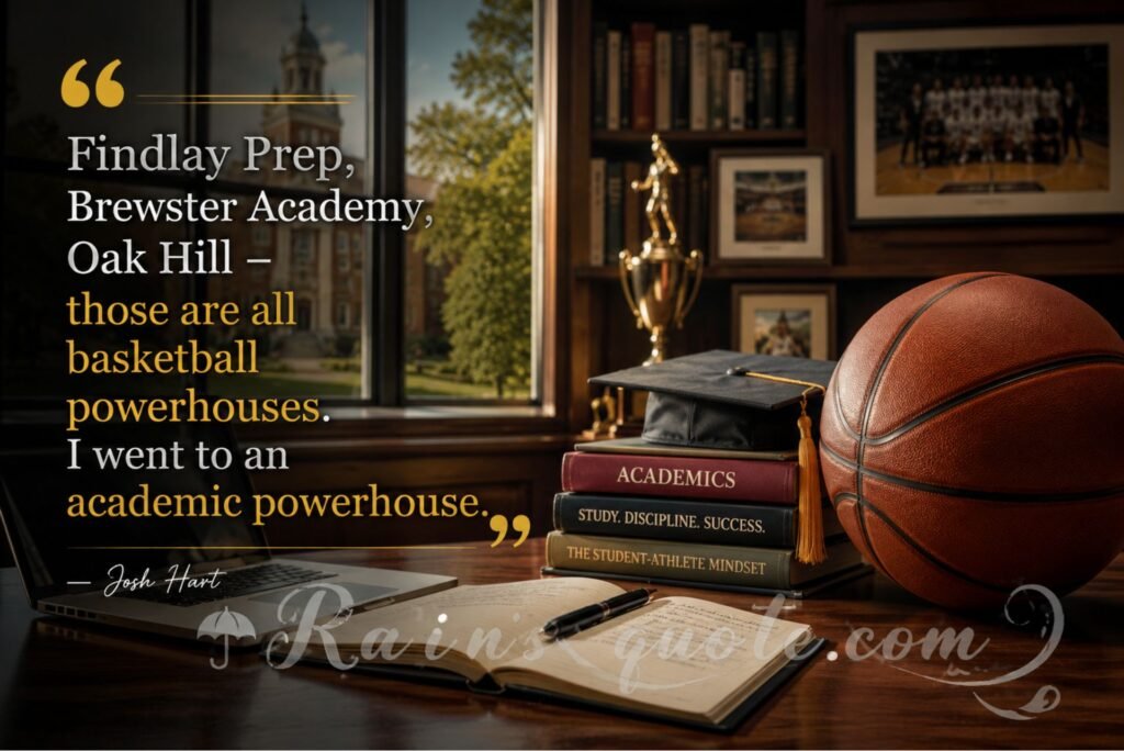 “Findlay Prep, Brewster Academy, Oak Hill - those are all basketball powerhouses. I went to an academic powerhouse.”
