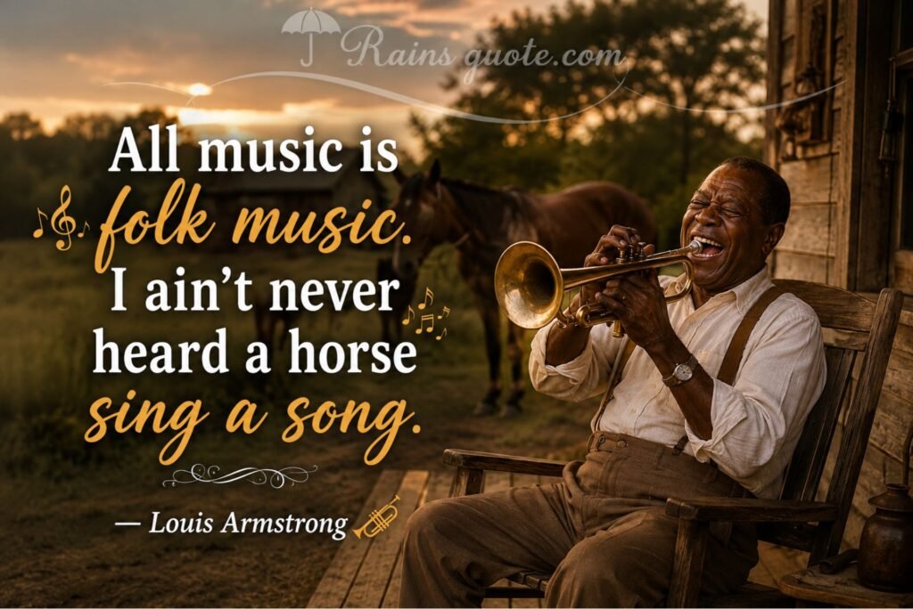 “All music is folk music. I ain't never heard a horse sing a song.