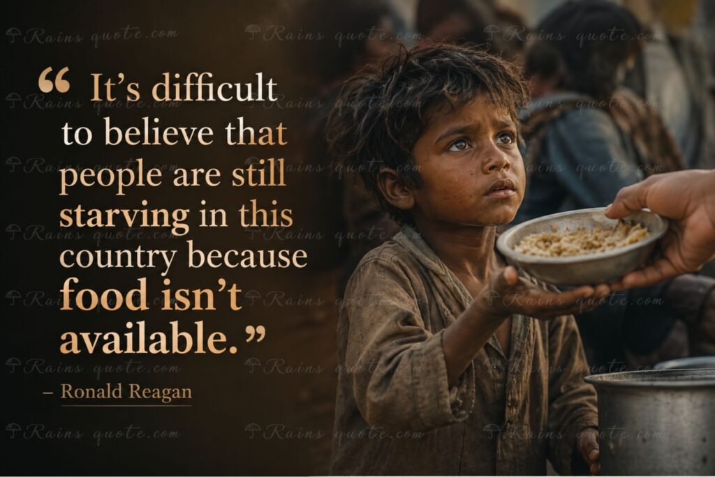 “It's difficult to believe that people are still starving in this country because food isn't available.”