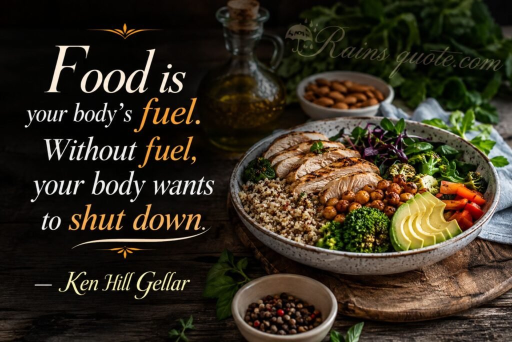 “Food is your body's fuel. Without fuel, your body wants to shut down.”