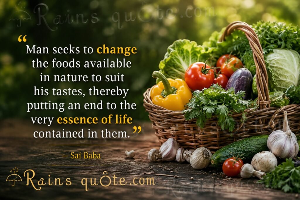 “Man seeks to change the foods available in nature to suit his tastes, thereby putting an end to the very essence of life contained in them.”