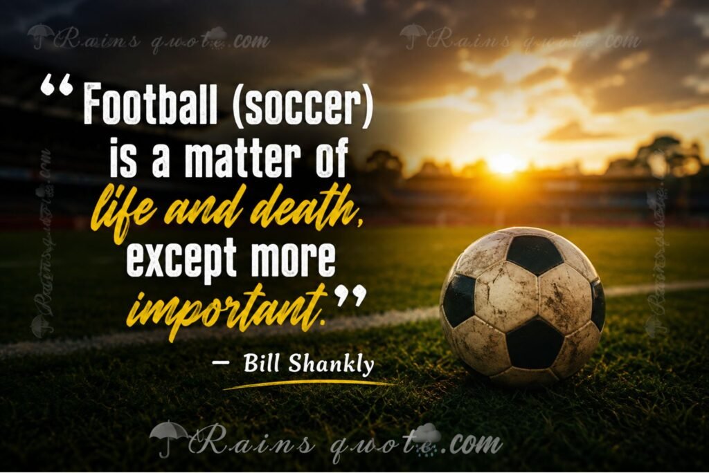 “Football (soccer) is a matter of life and death, except more important.”