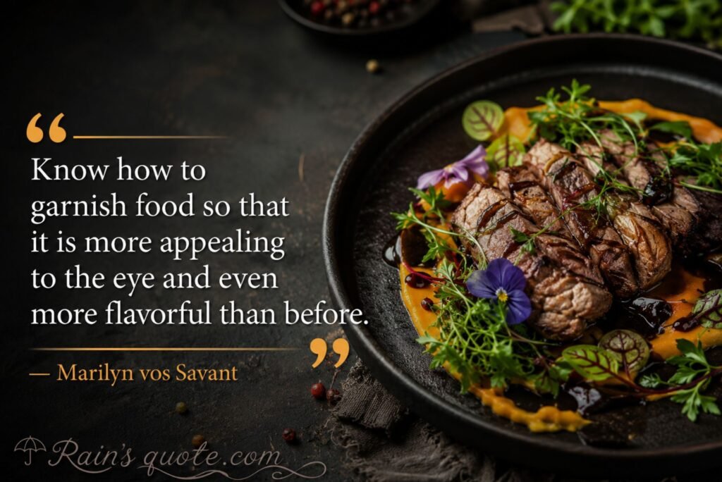 “Know how to garnish food so that it is more appealing to the eye and even more flavorful than before.”