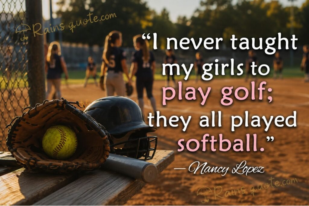 “I never taught my girls to play golf; they all played softball.”