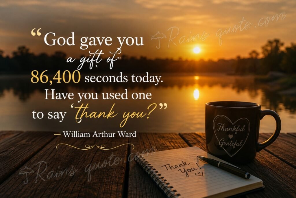 “God gave you a gift of 86,400 seconds today. Have you used one to say 'thank you?'”