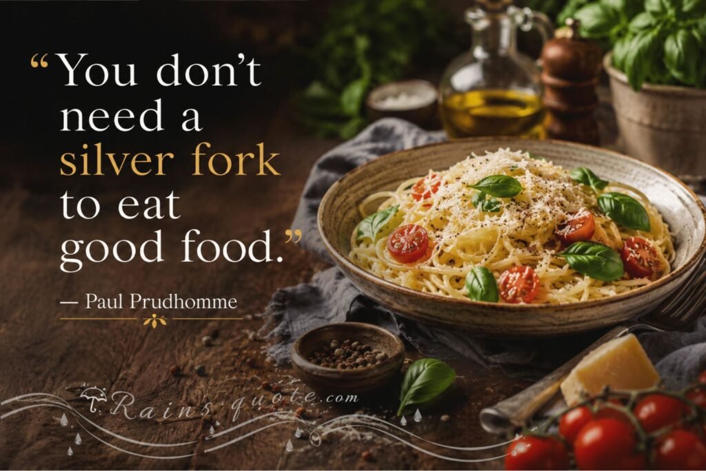 “You don't need a silver fork to eat good food.”