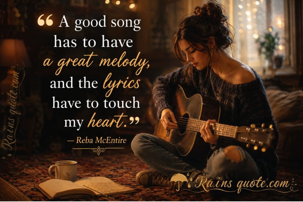 “A good song has to have a great melody, and the lyrics have to touch my heart.”