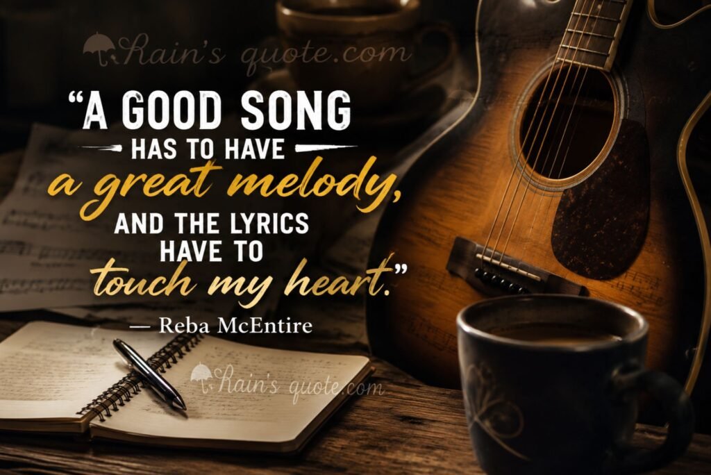 “A good song has to have a great melody, and the lyrics have to touch my heart.”