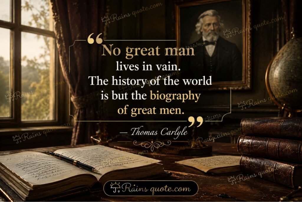 “No great man lives in vain. The history of the world is but the biography of great men.”
