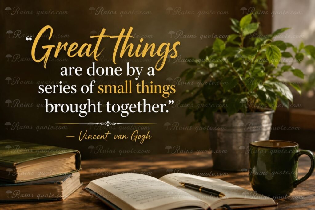 “Great things are done by a series of small things brought together.”