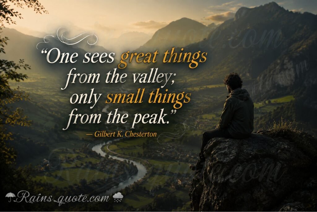 “One sees great things from the valley; only small things from the peak.”