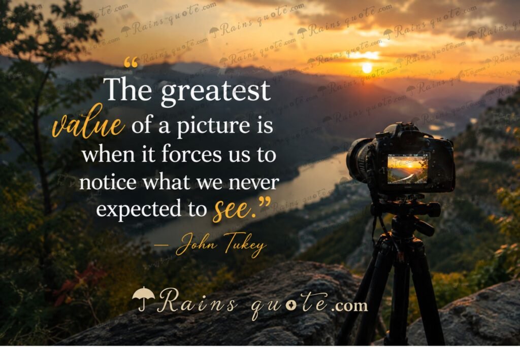 “The greatest value of a picture is when it forces us to notice what we never expected to see.”