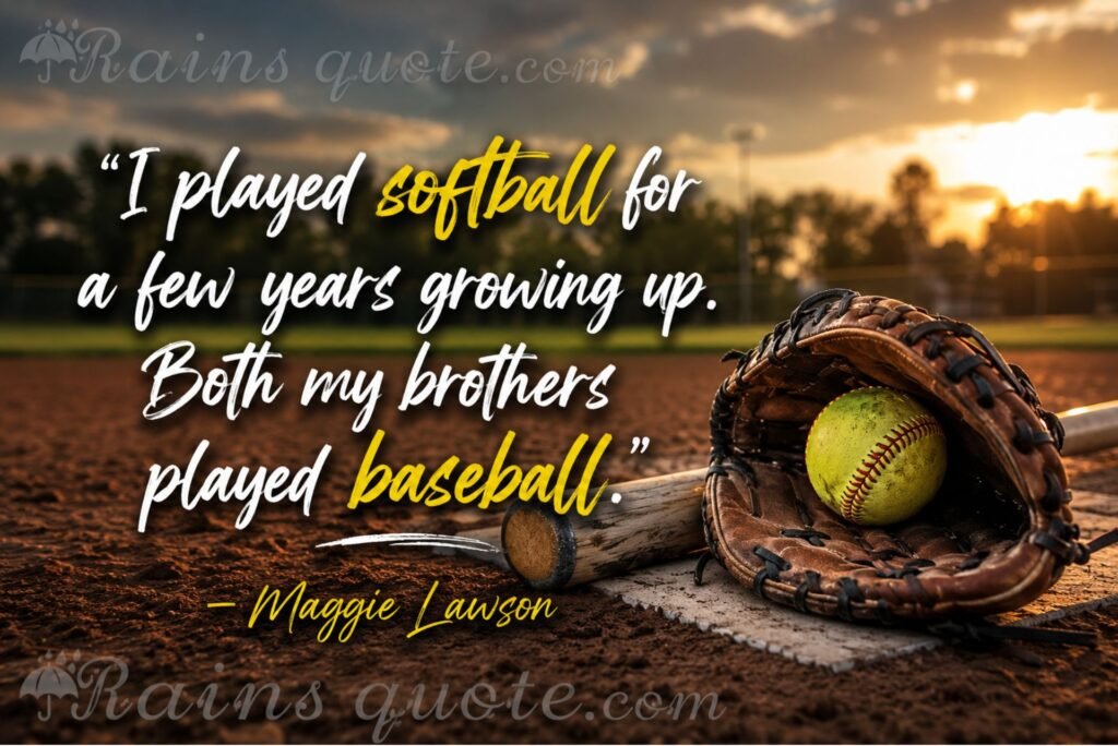 “I played softball for a few years growing up. Both my brothers played baseball.”