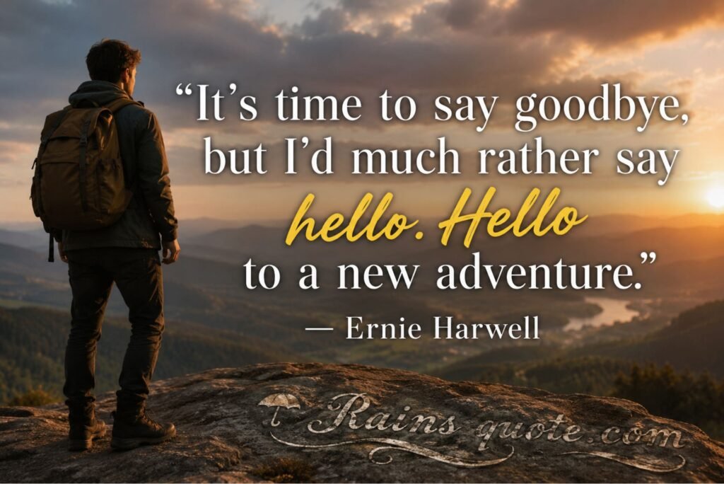 “It's time to say goodbye, but I'd much rather say hello. Hello to a new adventure.”