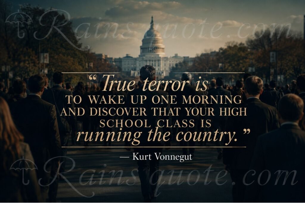 “True terror is to wake up one morning and discover that your high school class is running the country.”