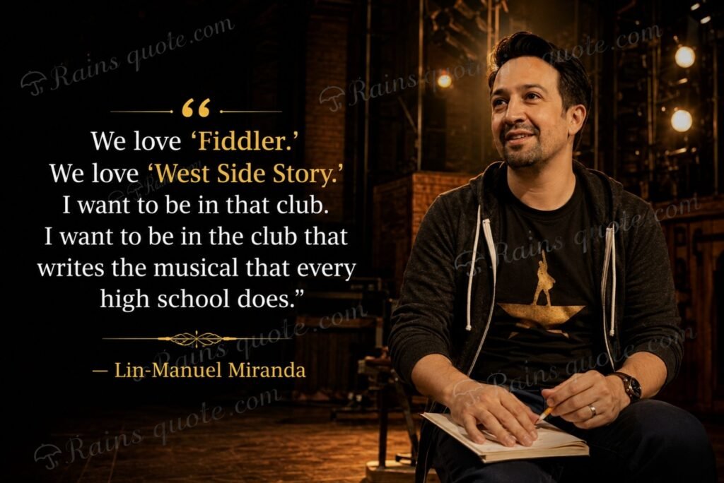 “We love 'Fiddler.' We love 'West Side Story.' I want to be in that club. I want to be in the club that writes the musical that every high school does.”