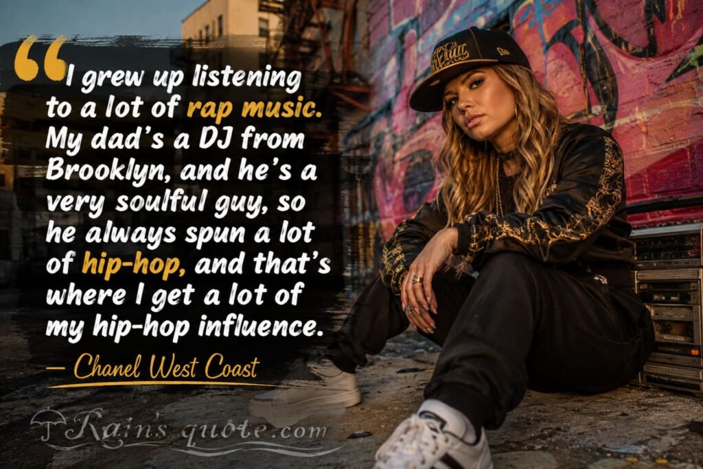 “I grew up listening to a lot of rap music. My dad's a DJ from Brooklyn, and he's a very soulful guy, so he always spun a lot of hip-hop, and that's where I get a lot of my hip-hop influence.”