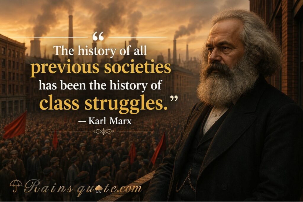 “The history of all previous societies has been the history of class struggles.”
