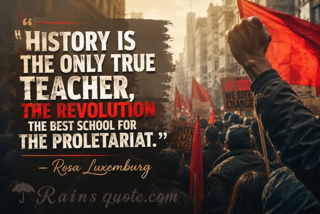 “History is the only true teacher, the revolution the best school for the proletariat.”