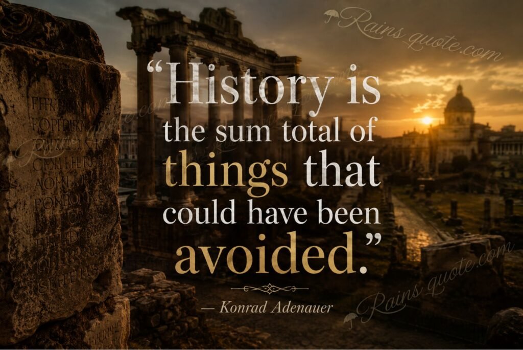 “History is the sum total of things that could have been avoided.”