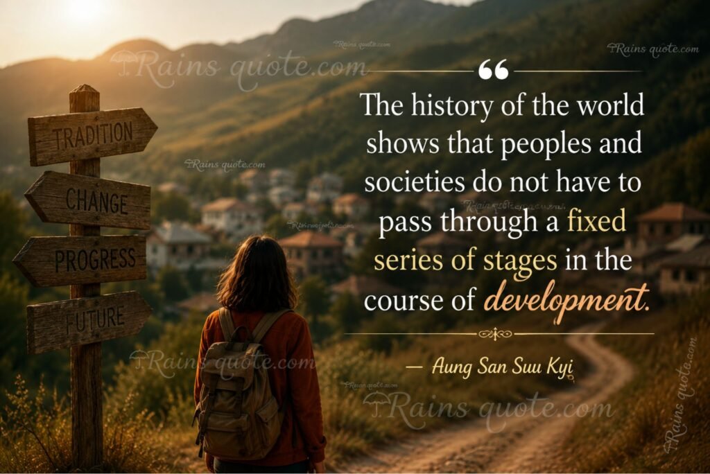 “The history of the world shows that peoples and societies do not have to pass through a fixed series of stages in the course of development.”