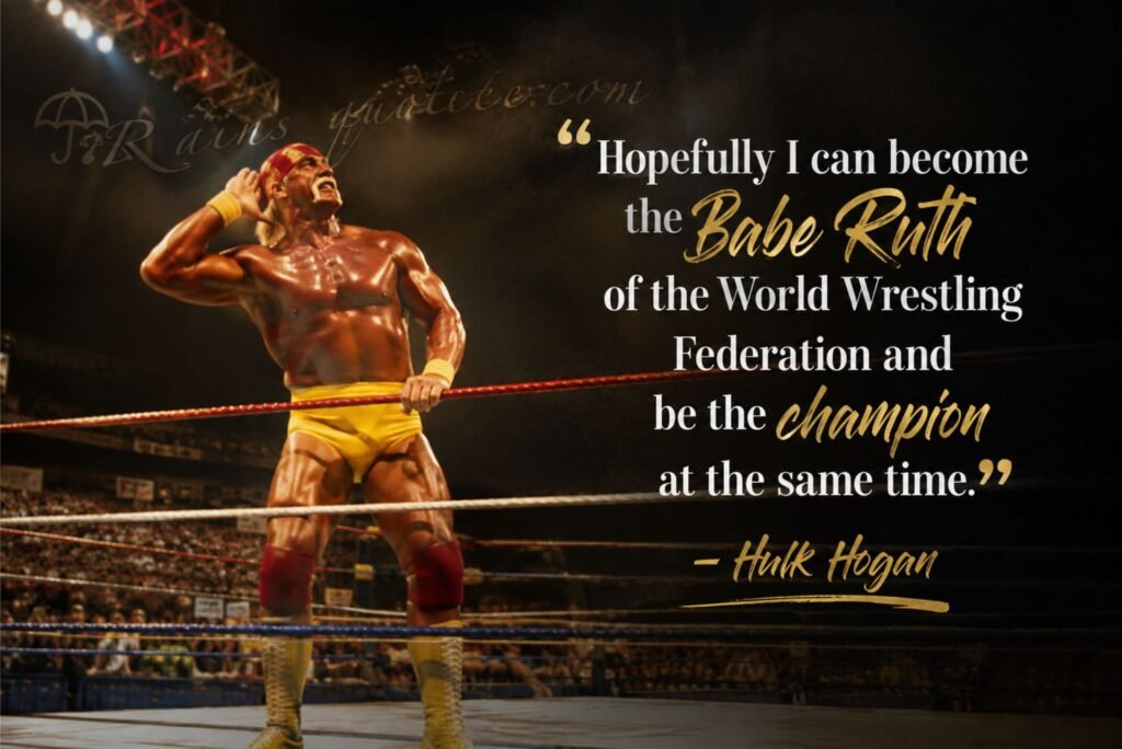 “Hopefully I can become the Babe Ruth of the World Wrestling Federation and be the champion at the same time.”