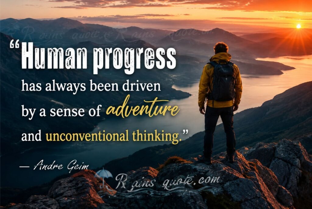 “Human progress has always been driven by a sense of adventure and unconventional thinking.”