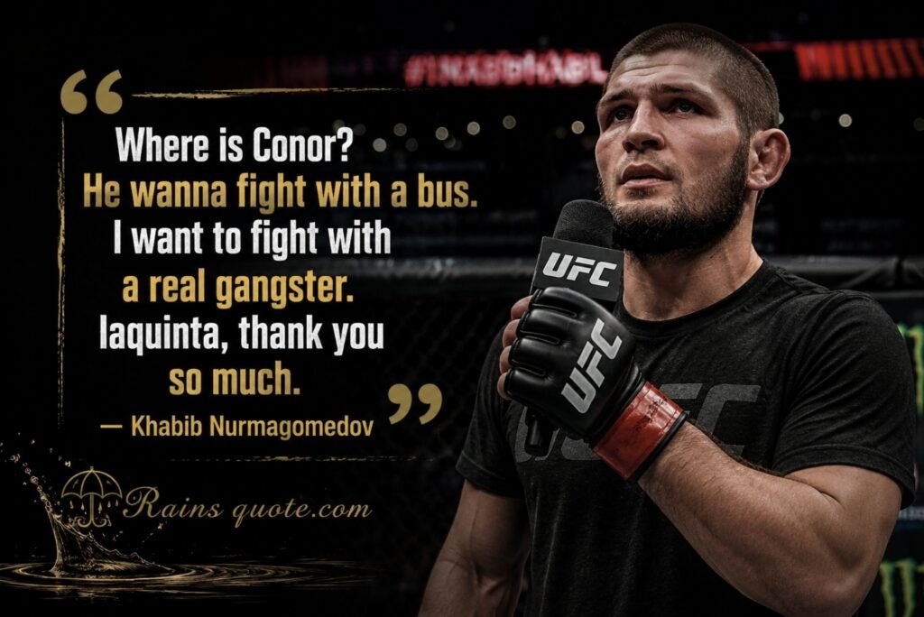 “Where is Conor? He wanna fight with a bus. I want to fight with a real gangster. Iaquinta, thank you so much.”