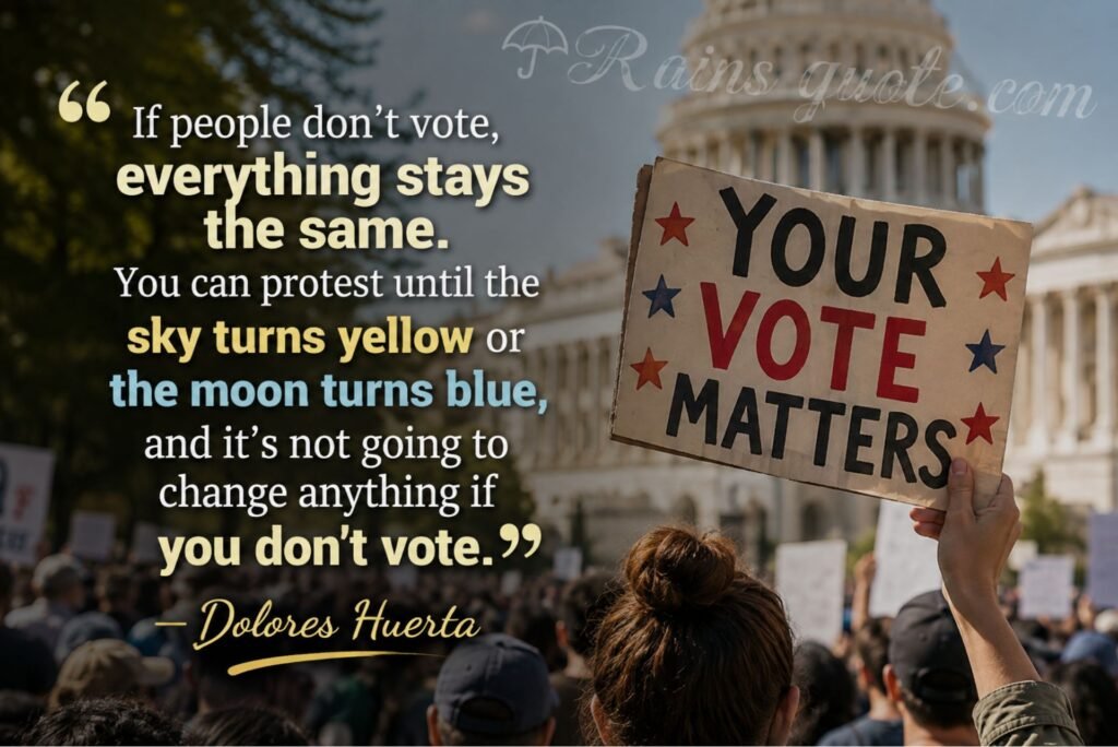 “If people don't vote, everything stays the same. You can protest until the sky turns yellow or the moon turns blue, and it's not going to change anything if you don't vote.”