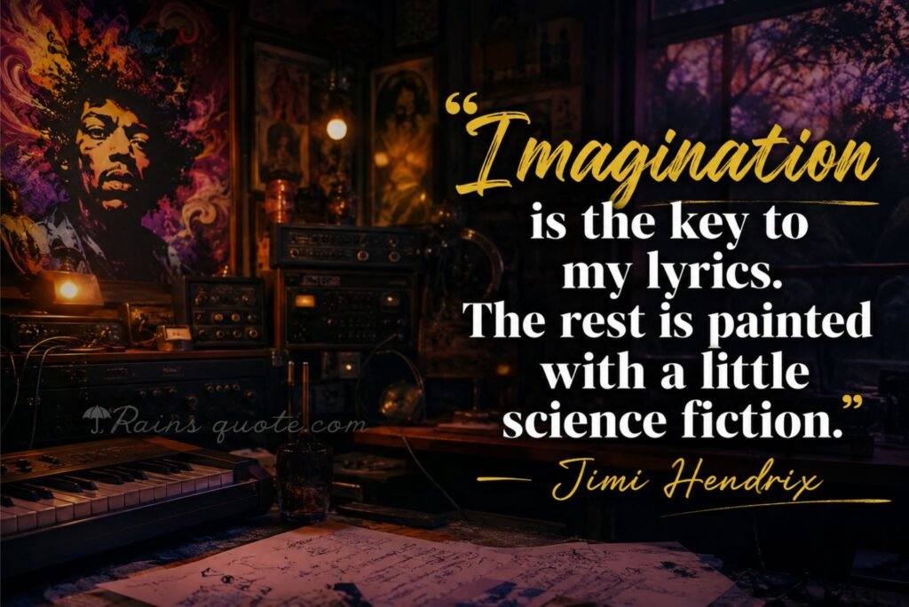 Imagination is the key to my lyrics. The rest is painted with a little science fiction.” 