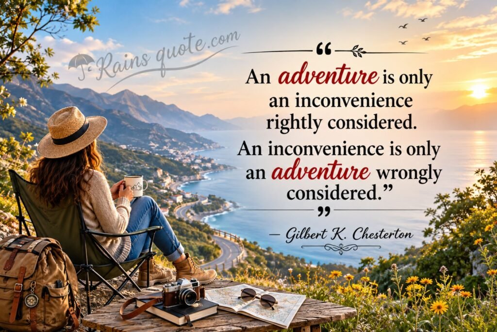 “An adventure is only an inconvenience rightly considered. An inconvenience is only an adventure wrongly considered.”