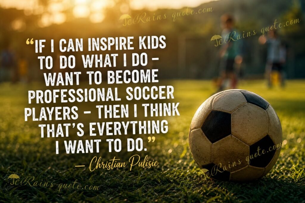  “If I can inspire kids to do what I do - want to become professional soccer players - then I think that's everything I want to do.” 