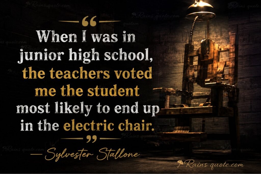 “When I was in junior high school, the teachers voted me the student most likely to end up in the electric chair.”