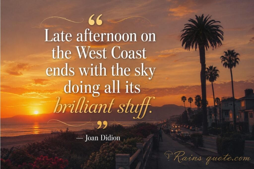 “Late afternoon on the West Coast ends with the sky doing all its brilliant stuff.”