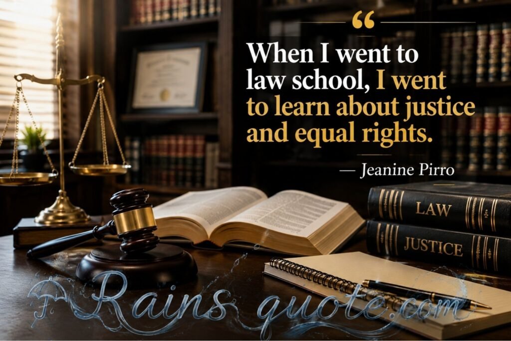 “When I went to law school, I went to learn about justice and equal rights.”