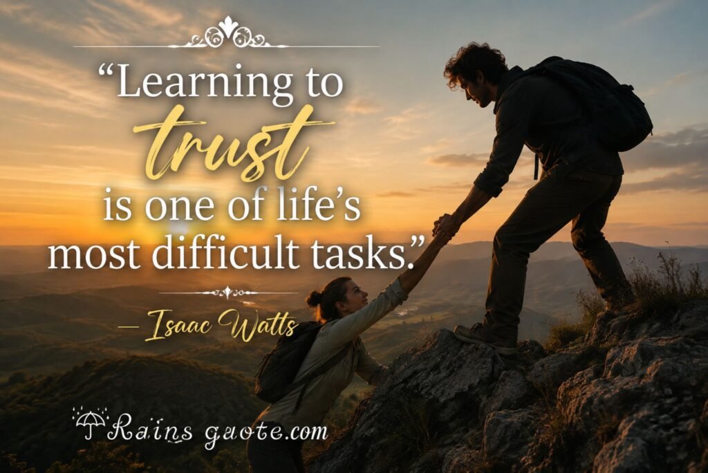 “Learning to trust is one of life's most difficult tasks.”