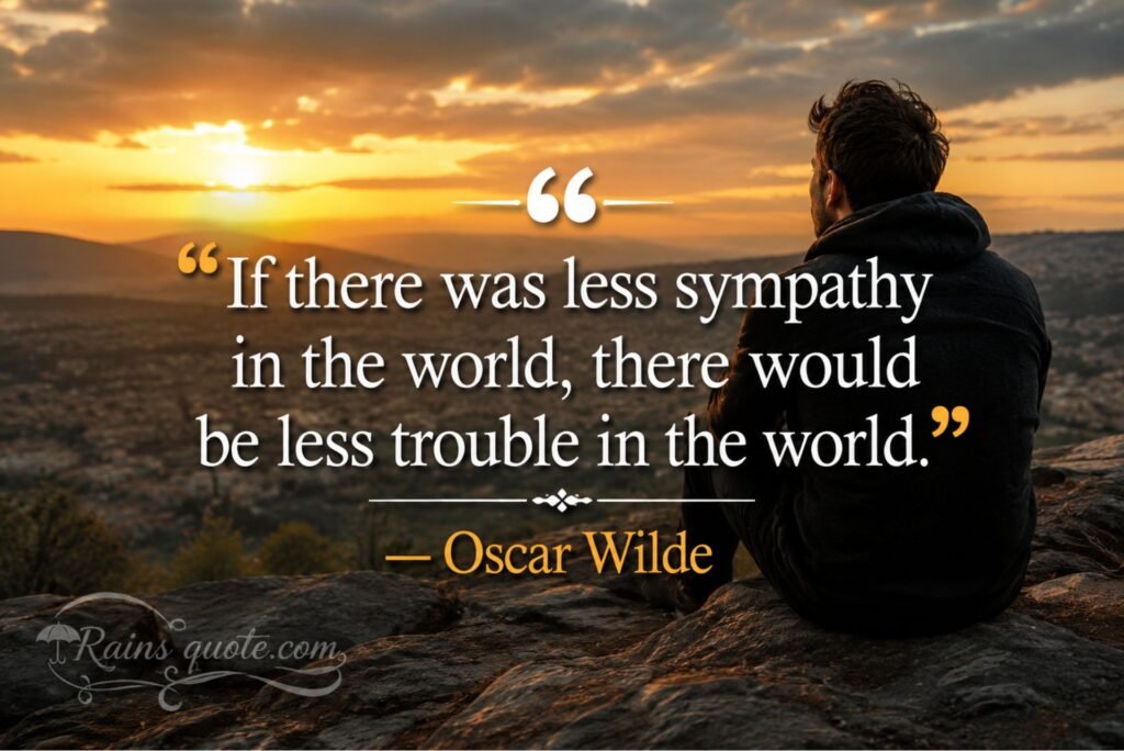 “If there was less sympathy in the world, there would be less trouble in the world.”