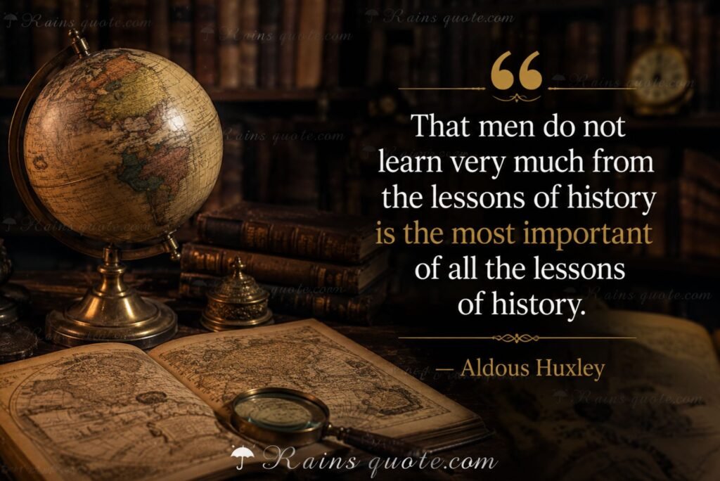 “That men do not learn very much from the lessons of history is the most important of all the lessons of history.”