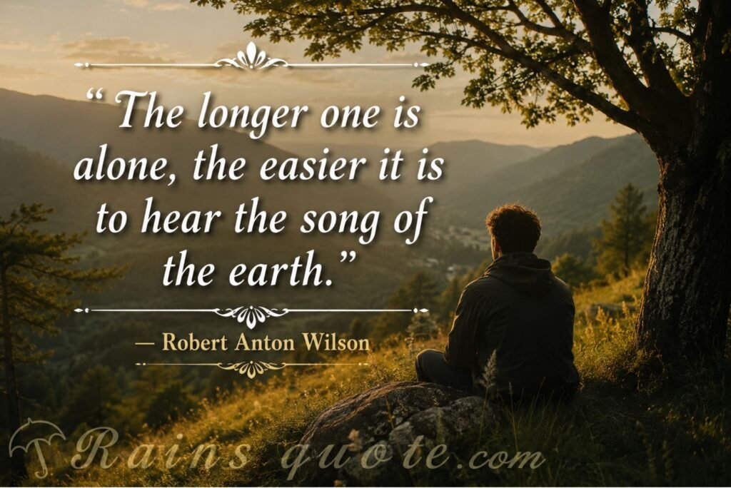 “The longer one is alone, the easier it is to hear the song of the earth.”