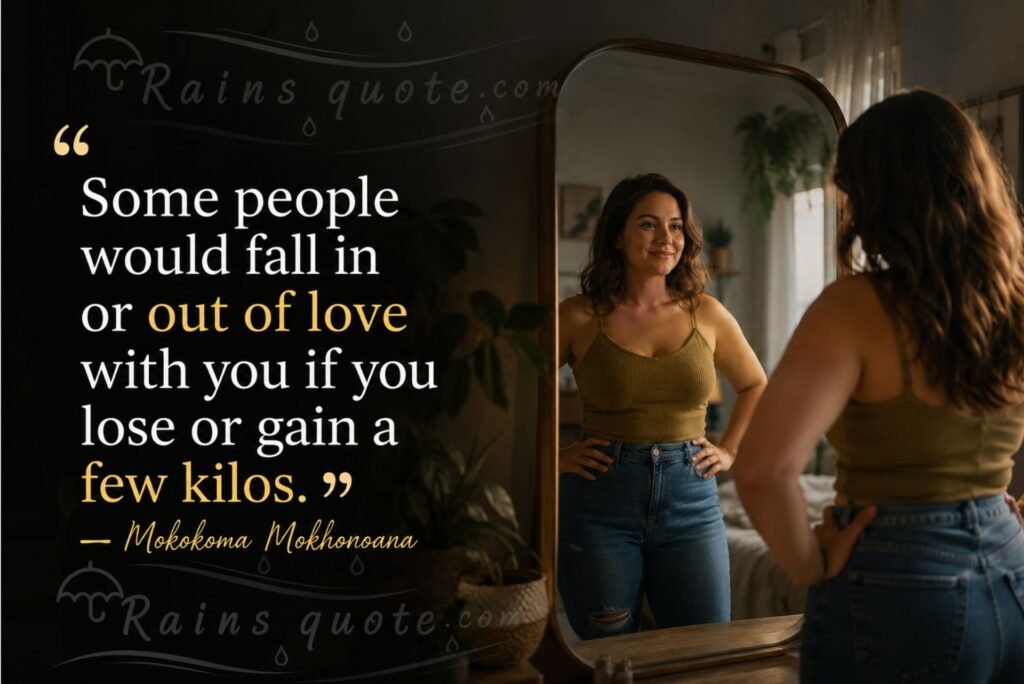 “Some people would fall in or out of love with you if you lose or gain a few kilos.”