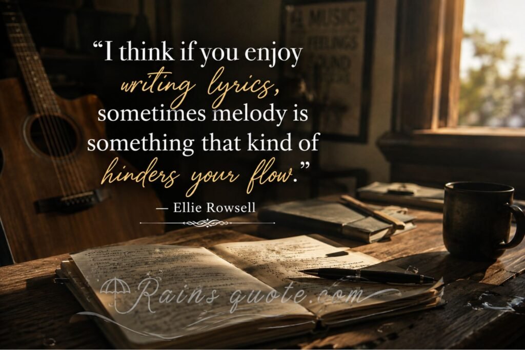 “I think if you enjoy writing lyrics, sometimes melody is something that kind of hinders your flow.”
