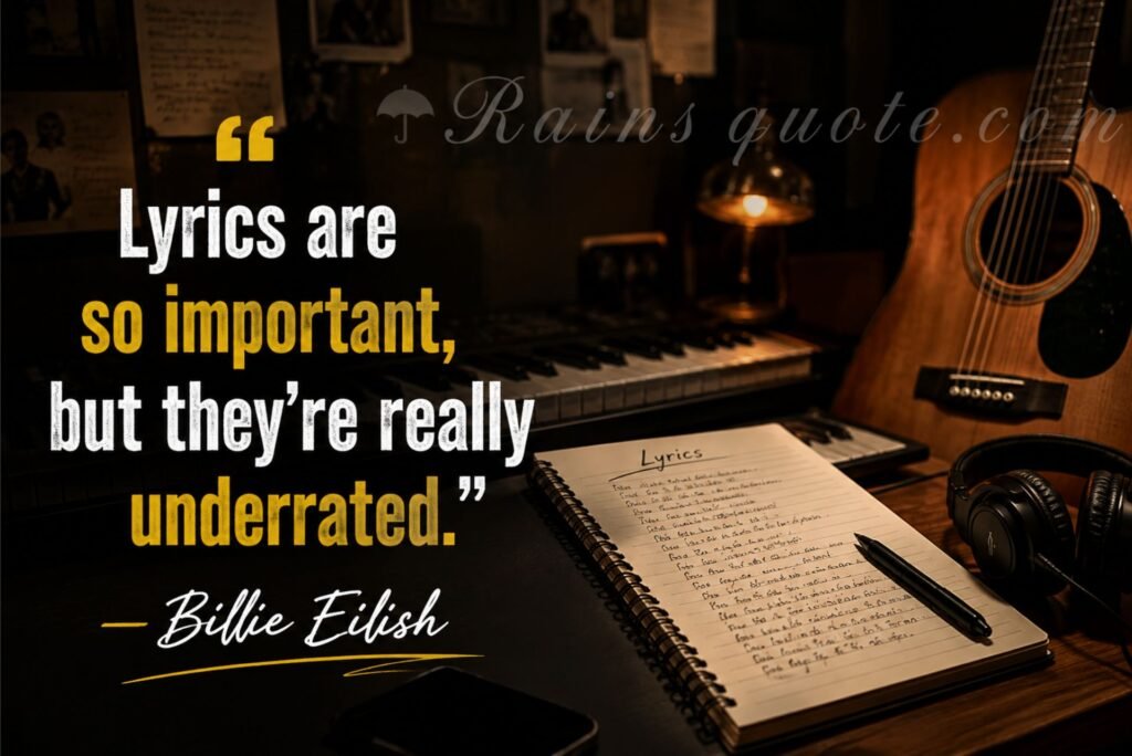 “Lyrics are so important, but they're really underrated.”