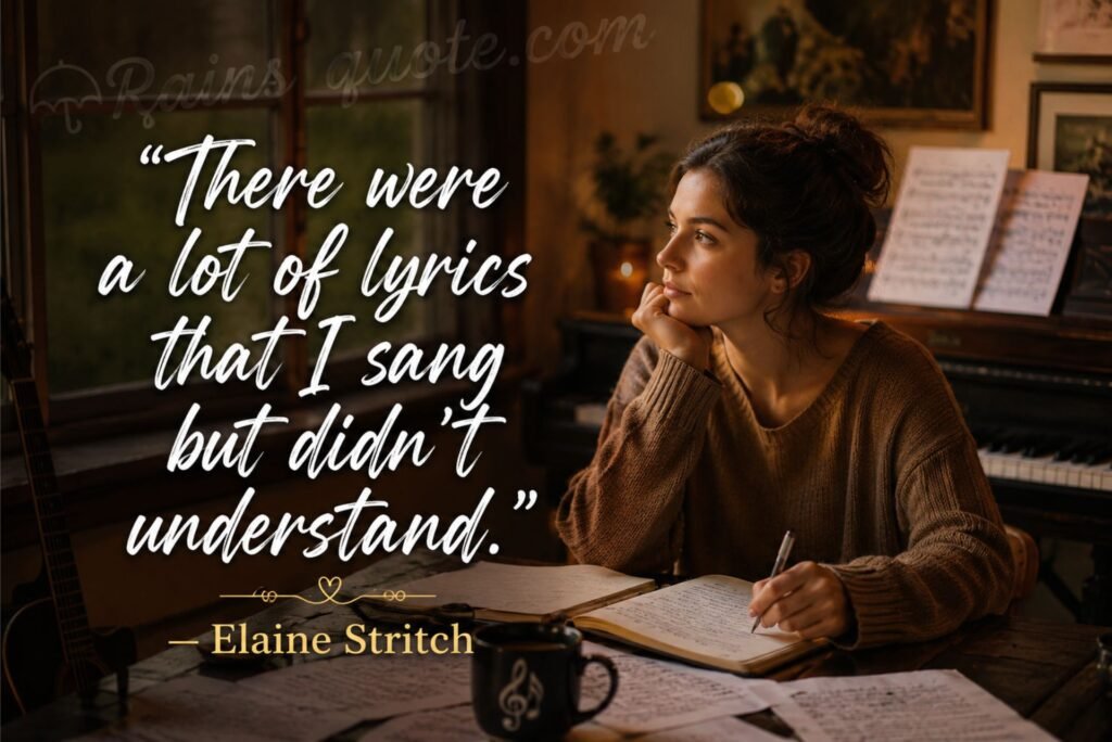 “There were a lot of lyrics that I sang but didn't understand.”
