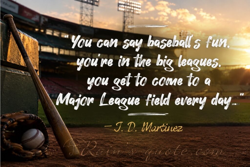  “You can say baseball's fun, you're in the big leagues, you get to come to a Major League field every day...” 