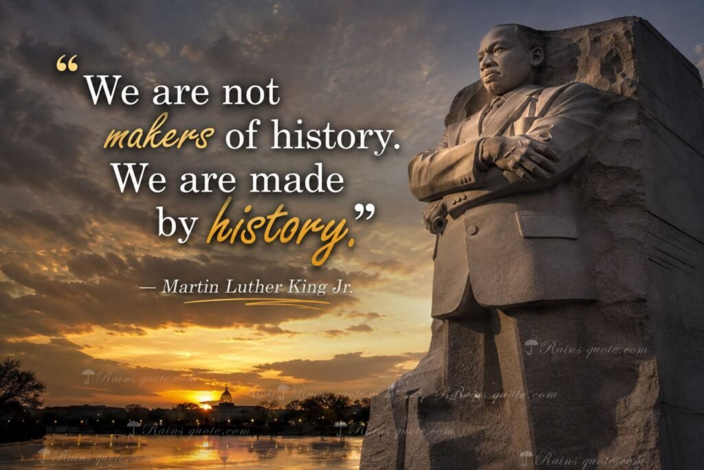 “We are not makers of history. We are made by history.”