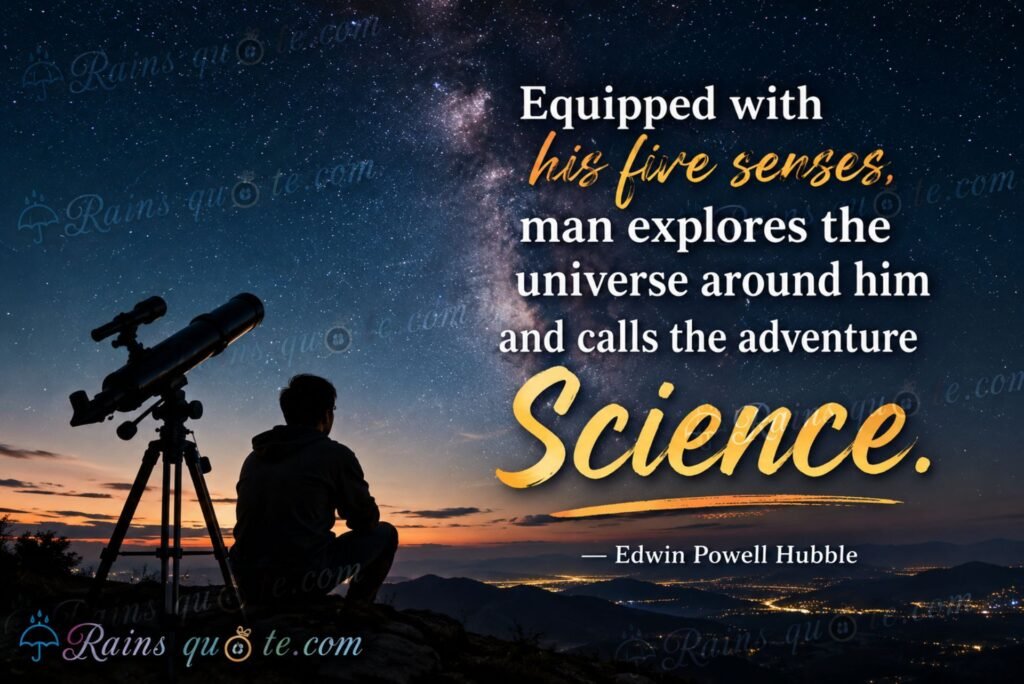 “Equipped with his five senses, man explores the universe around him and calls the adventure Science.”