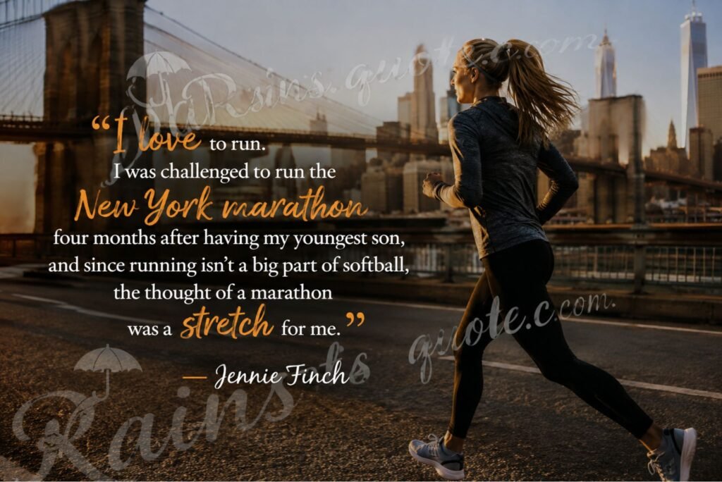 “I love to run. I was challenged to run the New York marathon four months after having my youngest son, and since running isn't a big part of softball, the thought of a marathon was a stretch for me.”