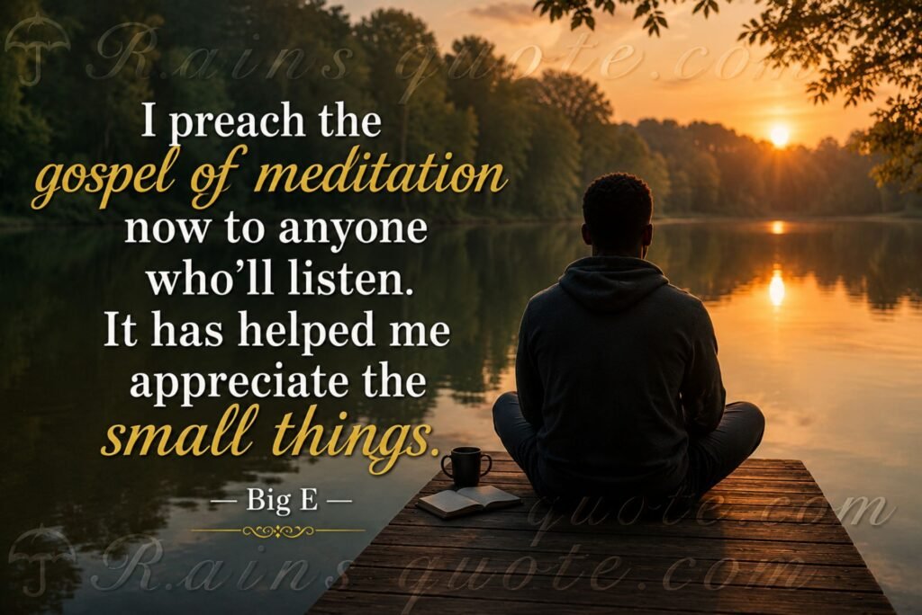 “I preach the gospel of meditation now to anyone who'll listen. It has helped me appreciate the small things.”